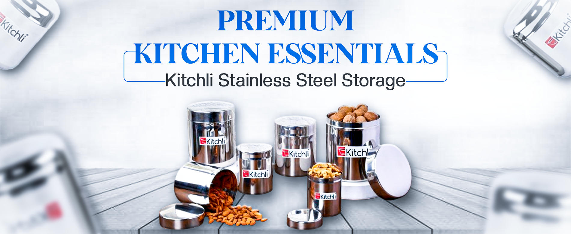 Kitchli premium kitchen essentials storage products banner ad