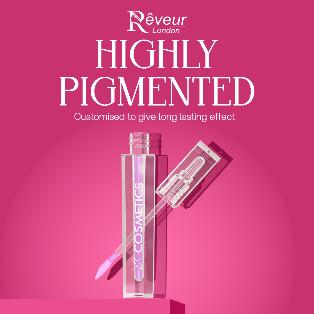 Reveur highly pigmented liquid lipstick product advertisement